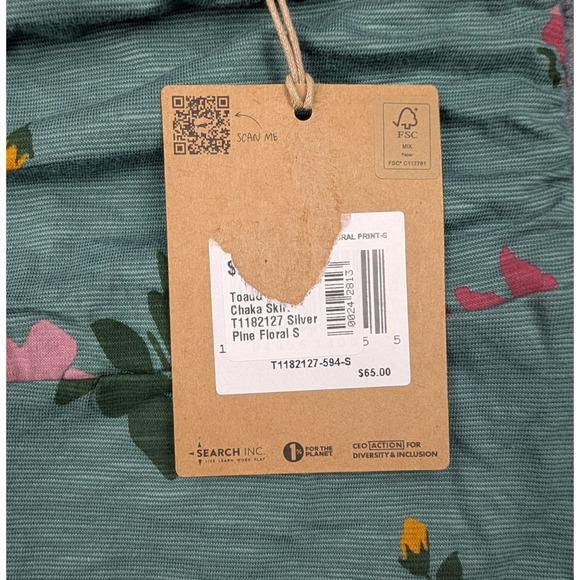 Toad & Co Chaka Skirt Womens Small Silver Pine Floral Organic Outdoors A Line - Picture 3 of 7